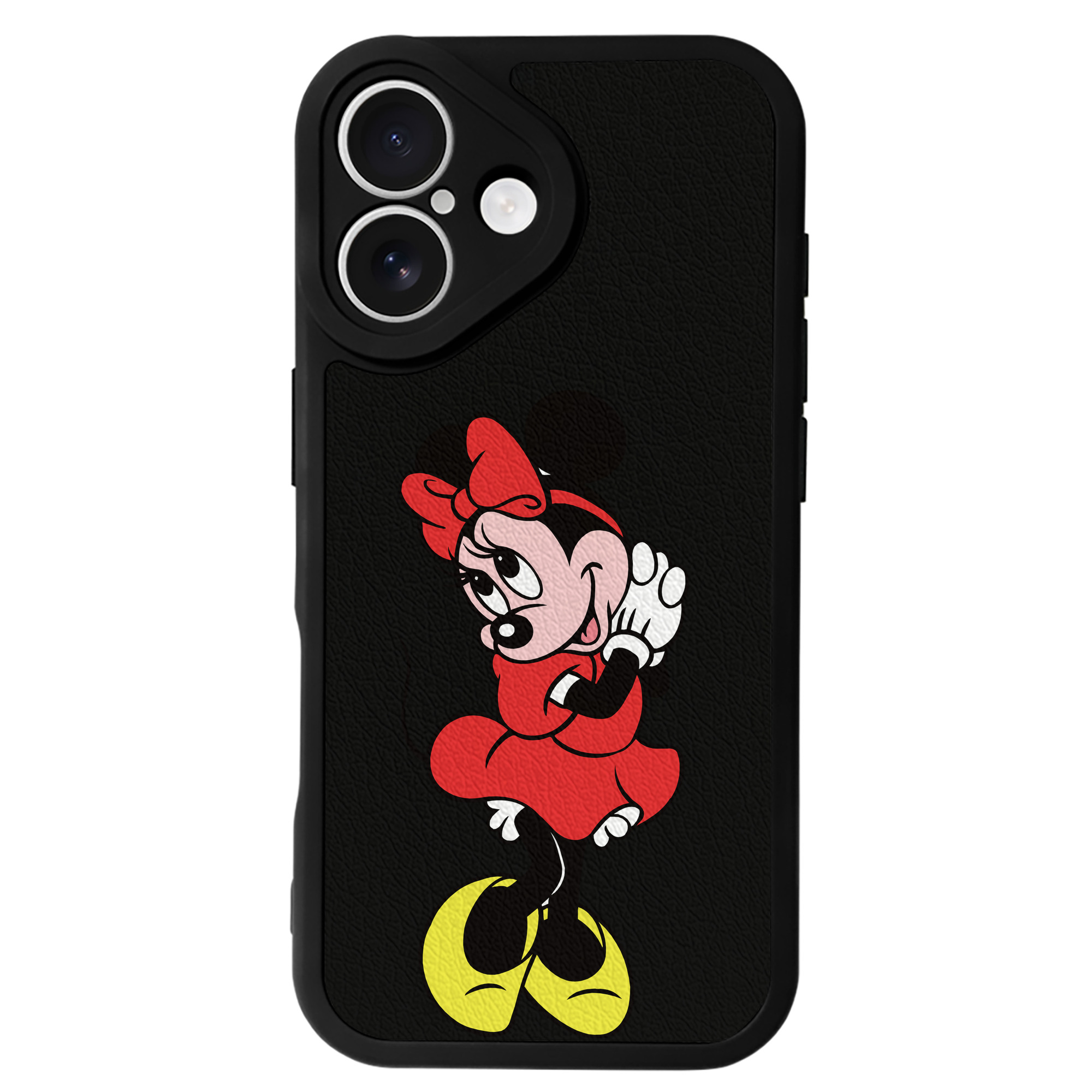 （画像用） ミッキーマウス Mickey Mouse 【iPhone 16シリーズ対応】シリコンスマホケース（レザー調） 材質：シリコン